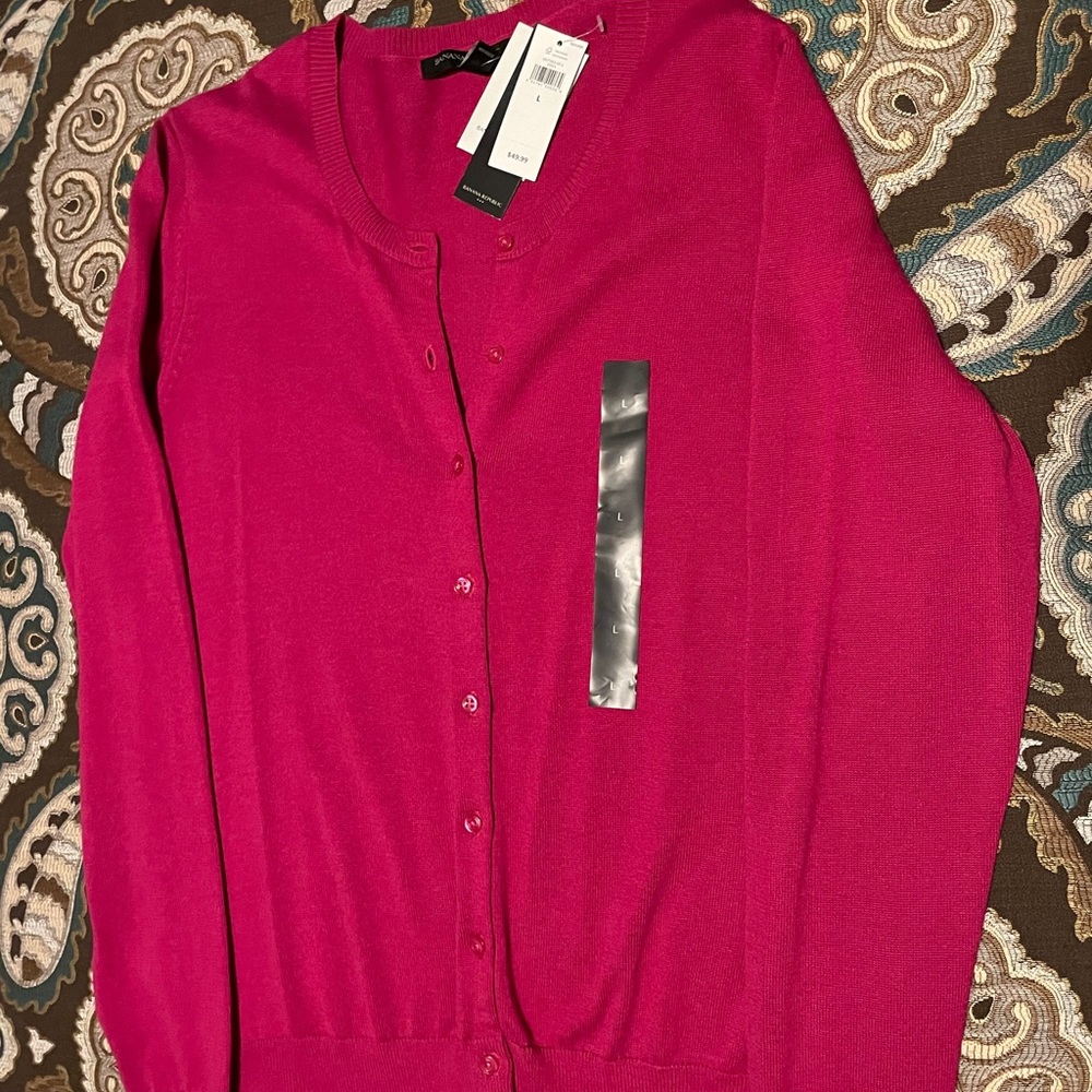 Raspberry Cardigan Sweater